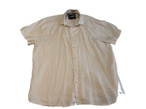 Bruno Pure Linen Shirt Mens XL Light Pink Short‎ Sleeve Button Up